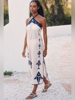 FARM RIO Fish Print Halter Swim Cover Up, NWT 🇧🇷